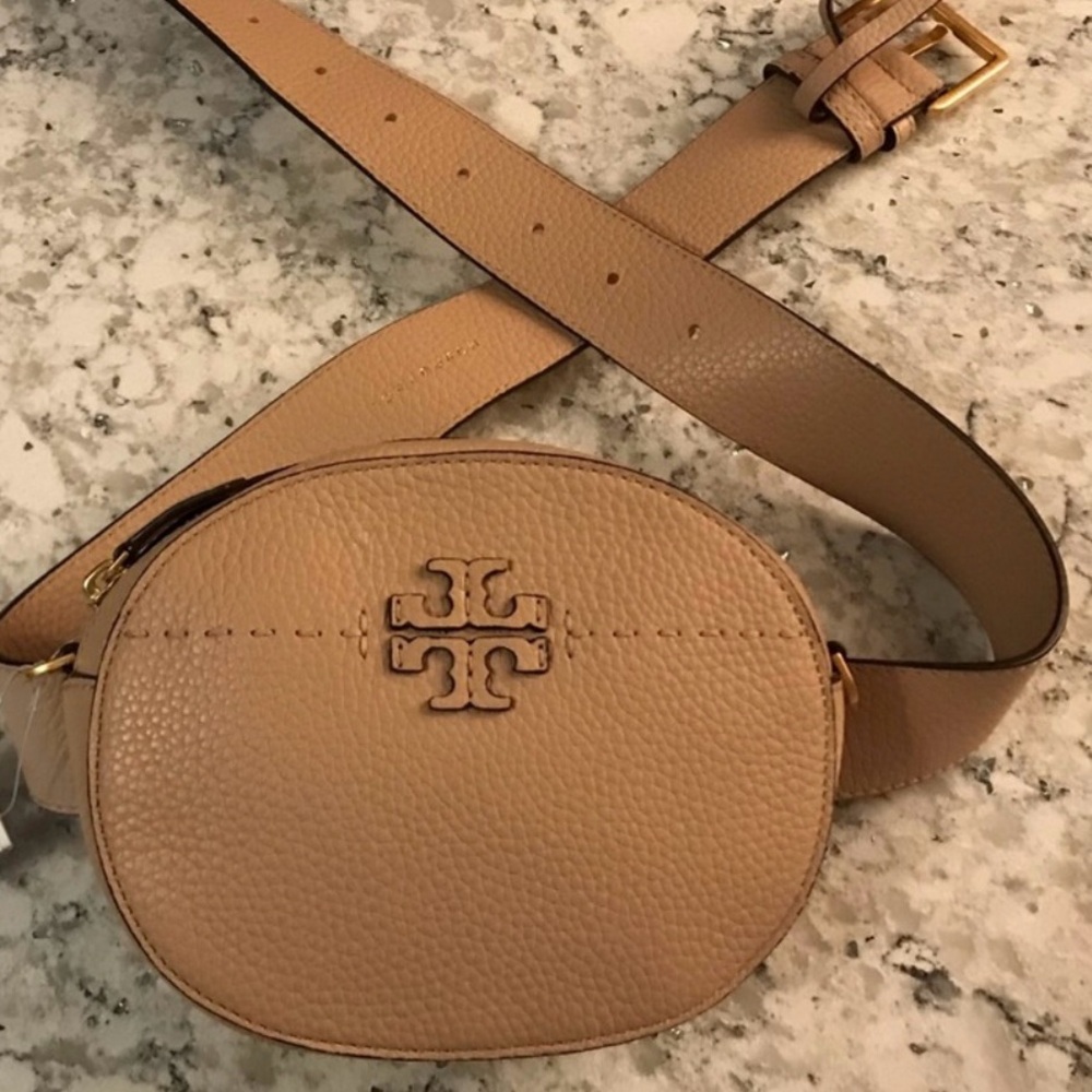 Tory Burch Pink to Tan Leather Crossbody Bag/ Body Belt Bag